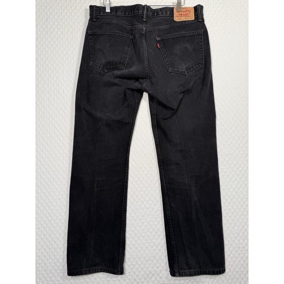 Levi's 505 Jeans Washed Black Straight Fit Mens 36x32 2010 Chore Cowboy Biker - Picture 3 of 8